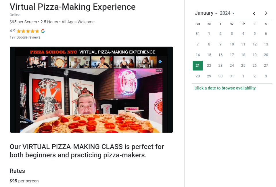 Virtual Pizza-Making Experience